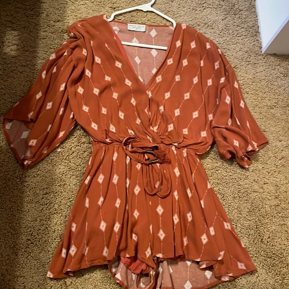 Orange/ brown with white
